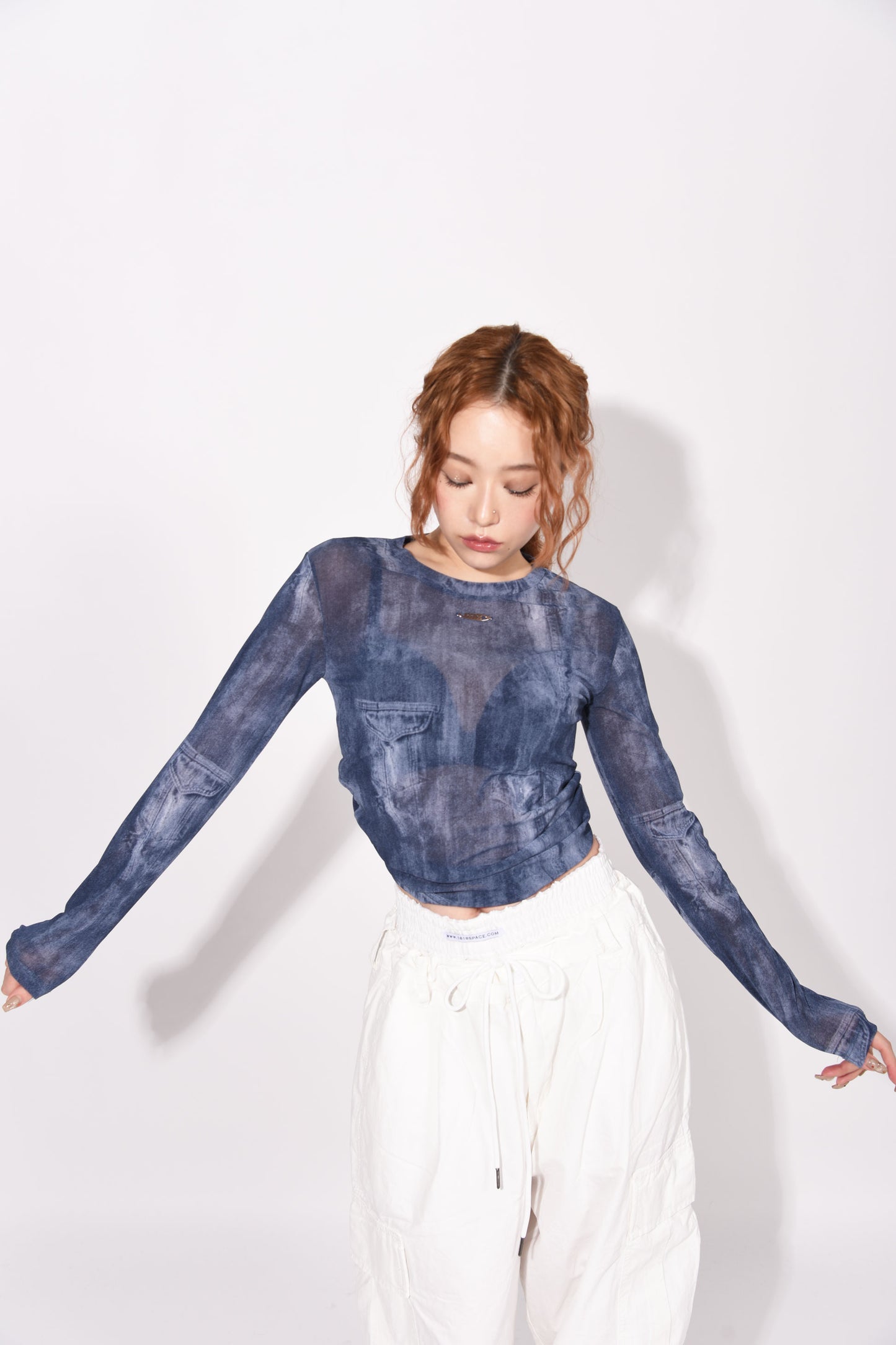 SHEER TOPS blue