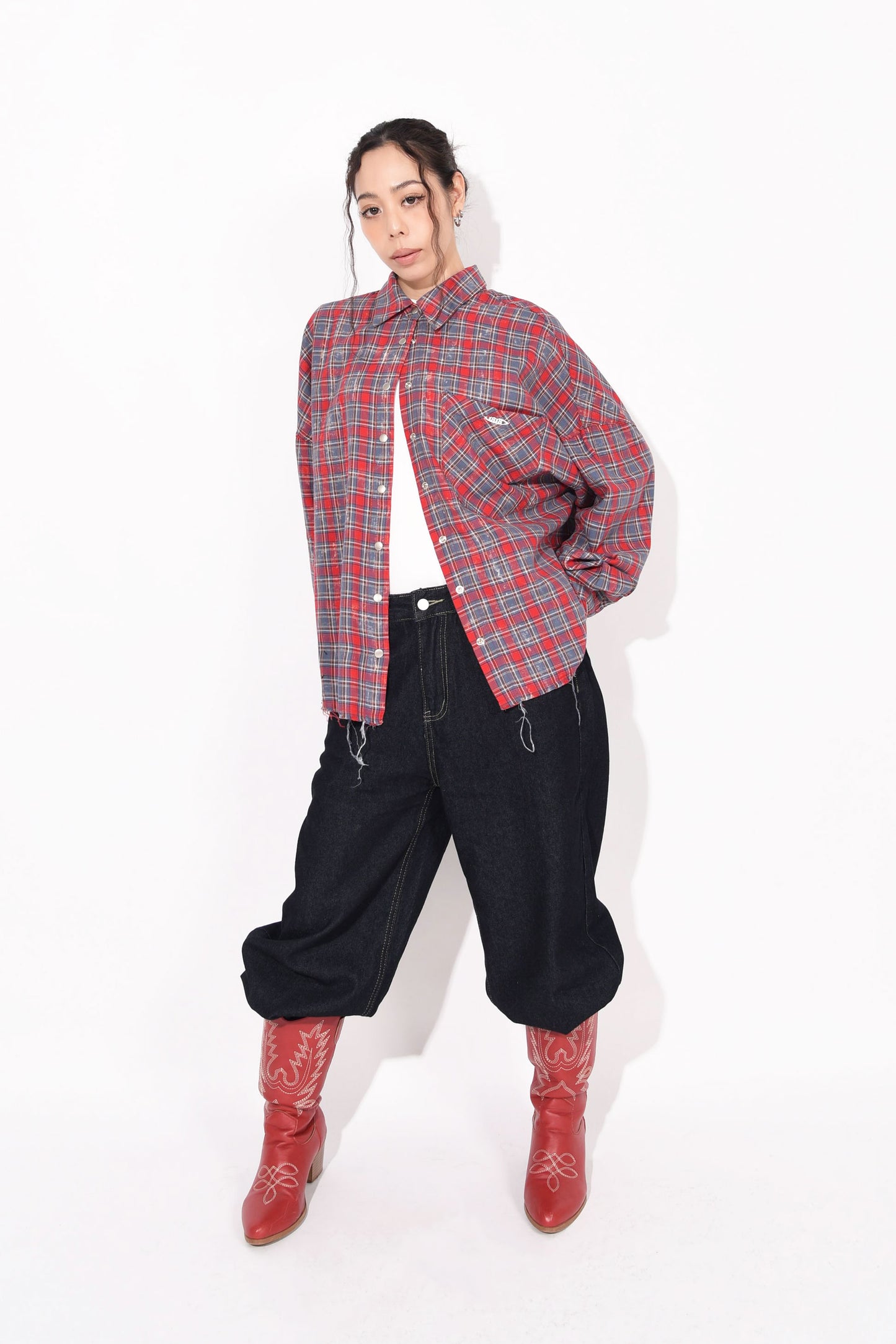 DAMAGE CHECK SHIRT red