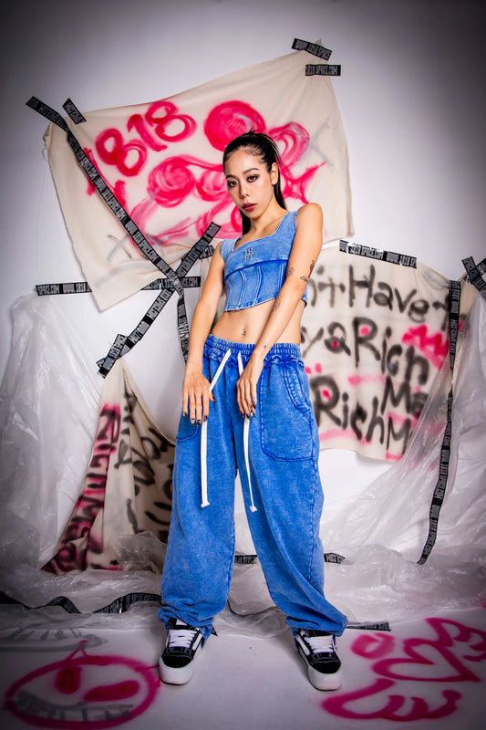 WASHED SWEAT PANTS blue 1818