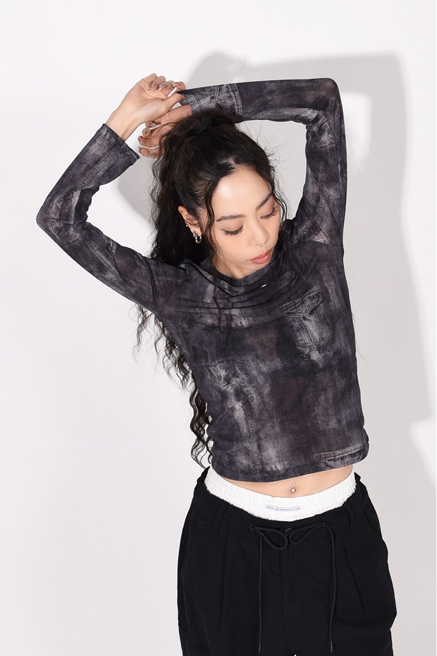 SHEER TOPS black