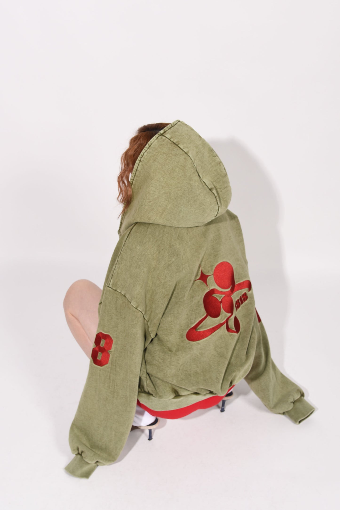 SYMBOL LOGO ZIP HOODIE khaki