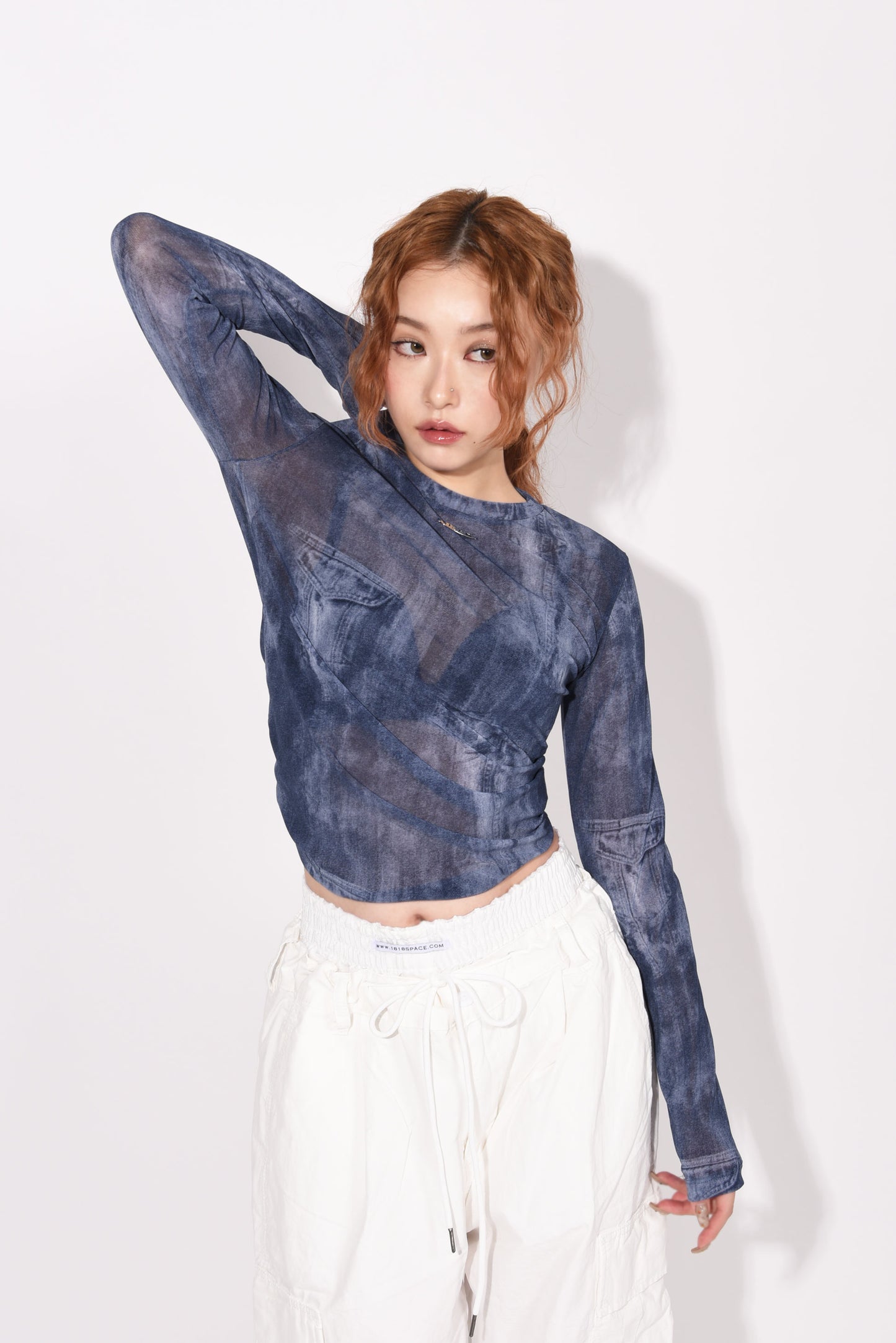 SHEER TOPS blue