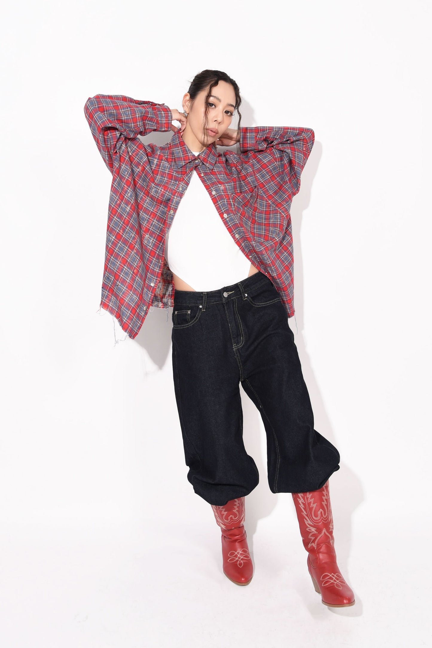 DAMAGE CHECK SHIRT red