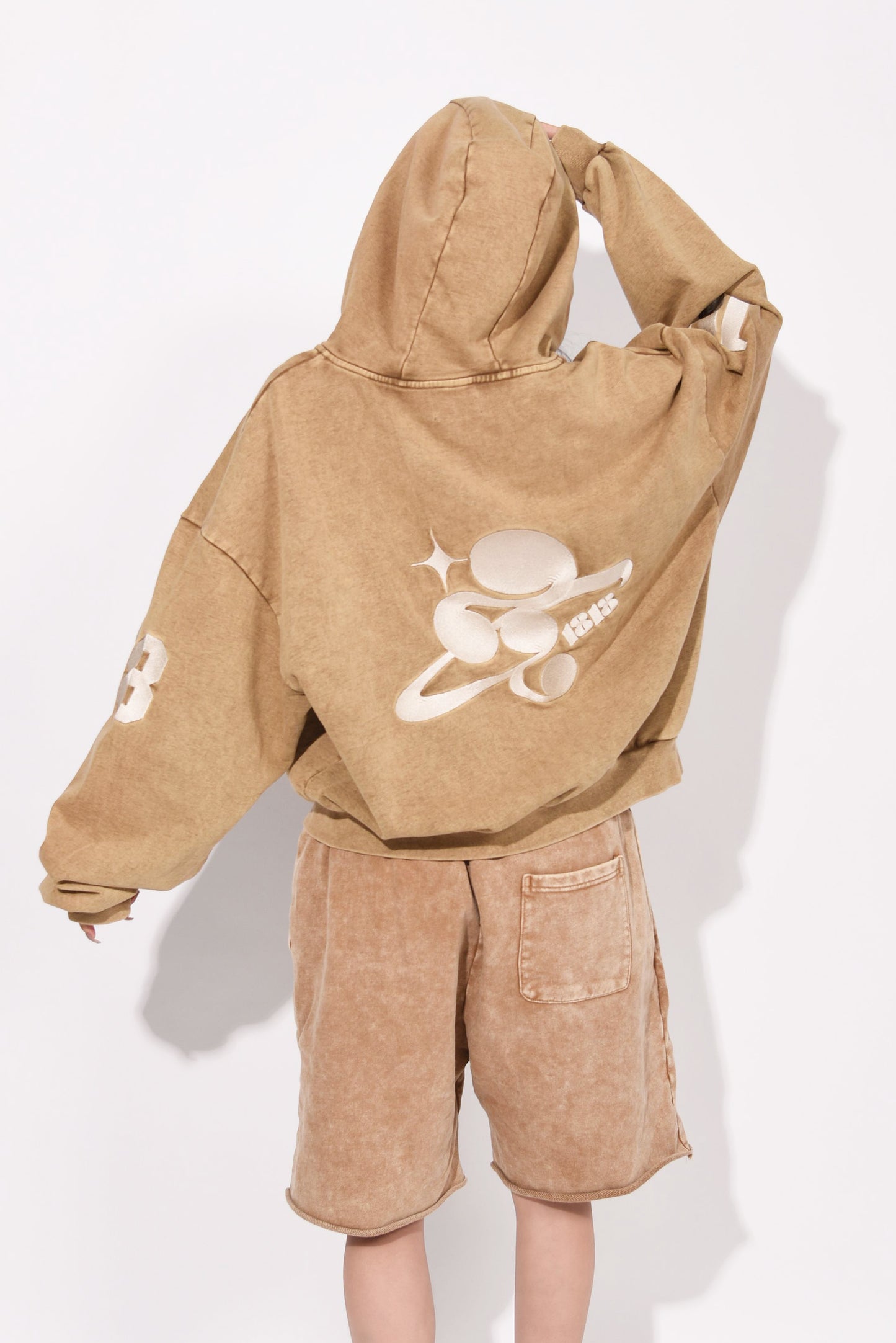 SYMBOL LOGO ZIP HOODIE beige
