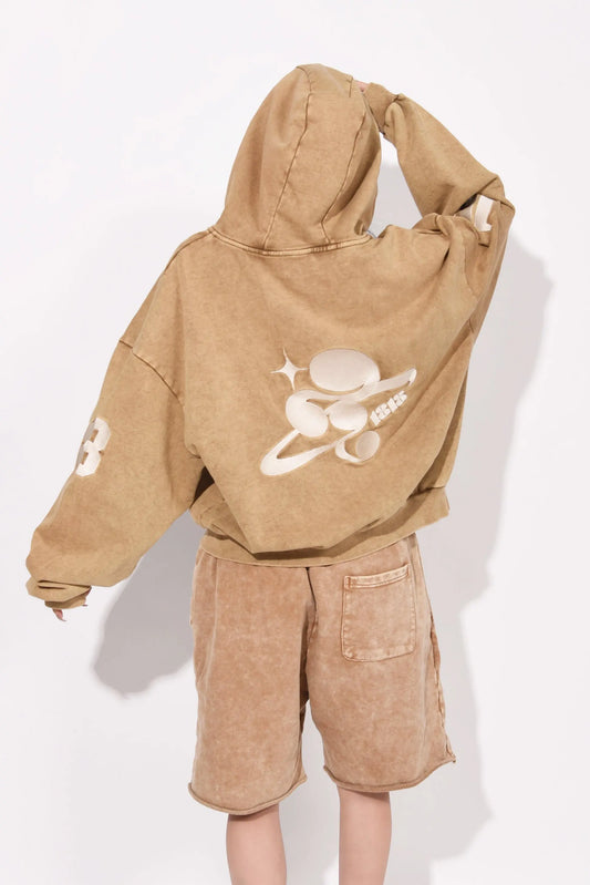 SYMBOL LOGO ZIP HOODIE beige 1818