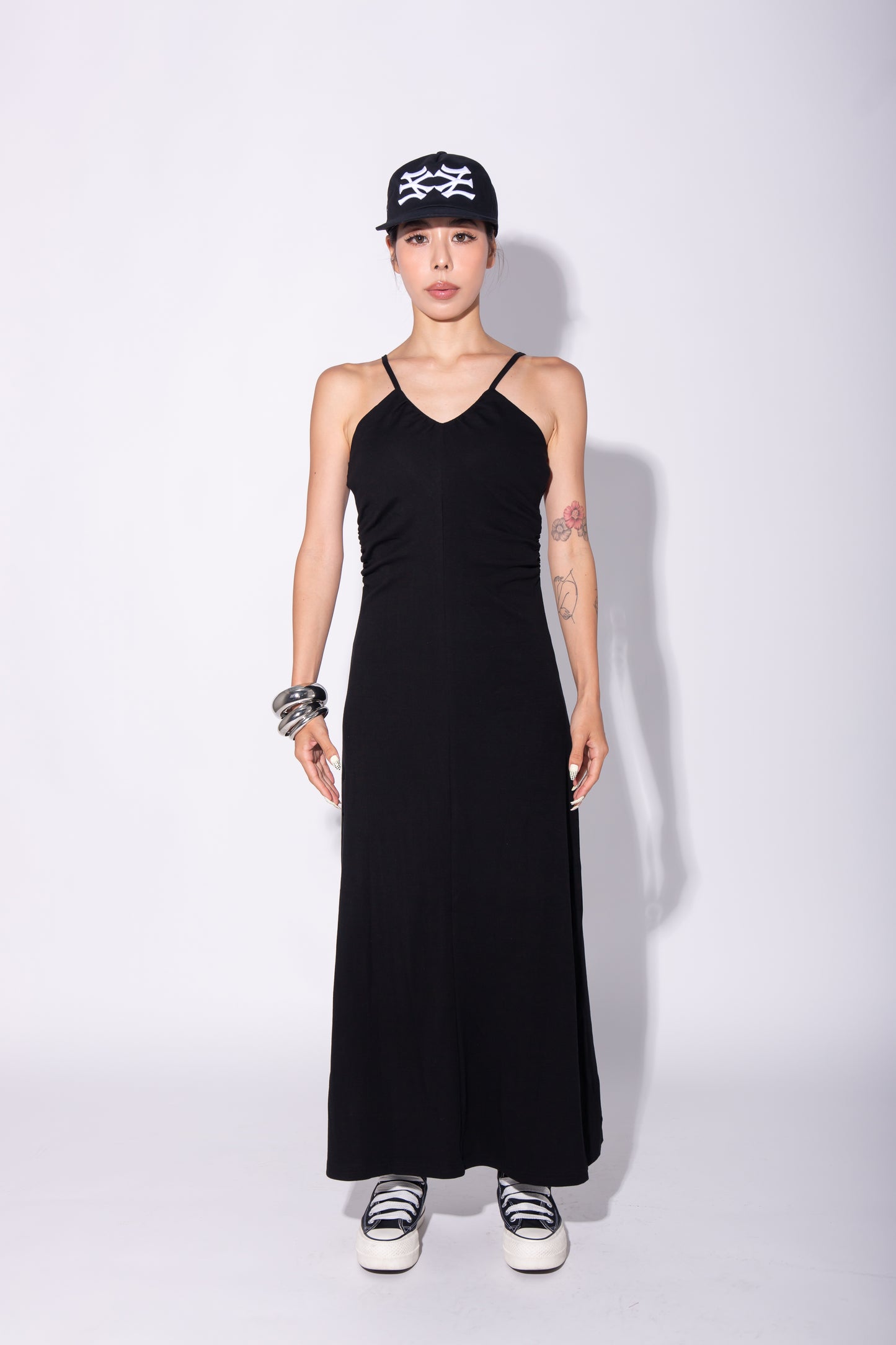 V NECK ONEPIECE black