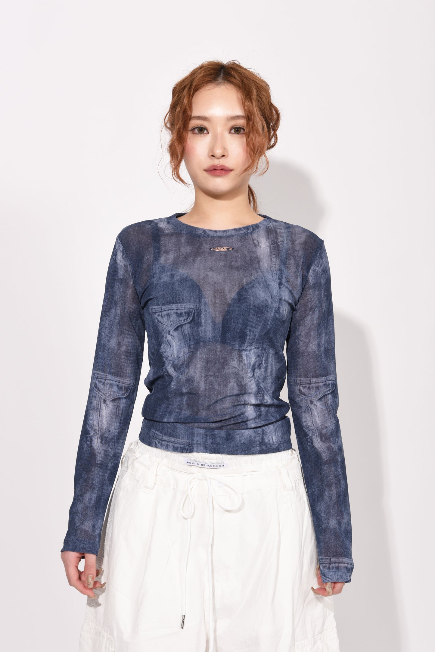 SHEER TOPS blue