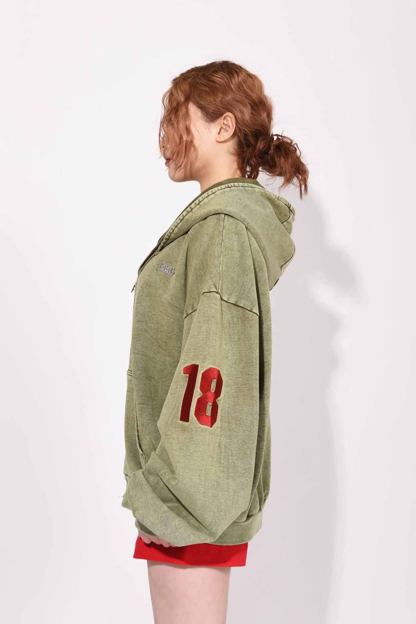 SYMBOL LOGO ZIP HOODIE khaki
