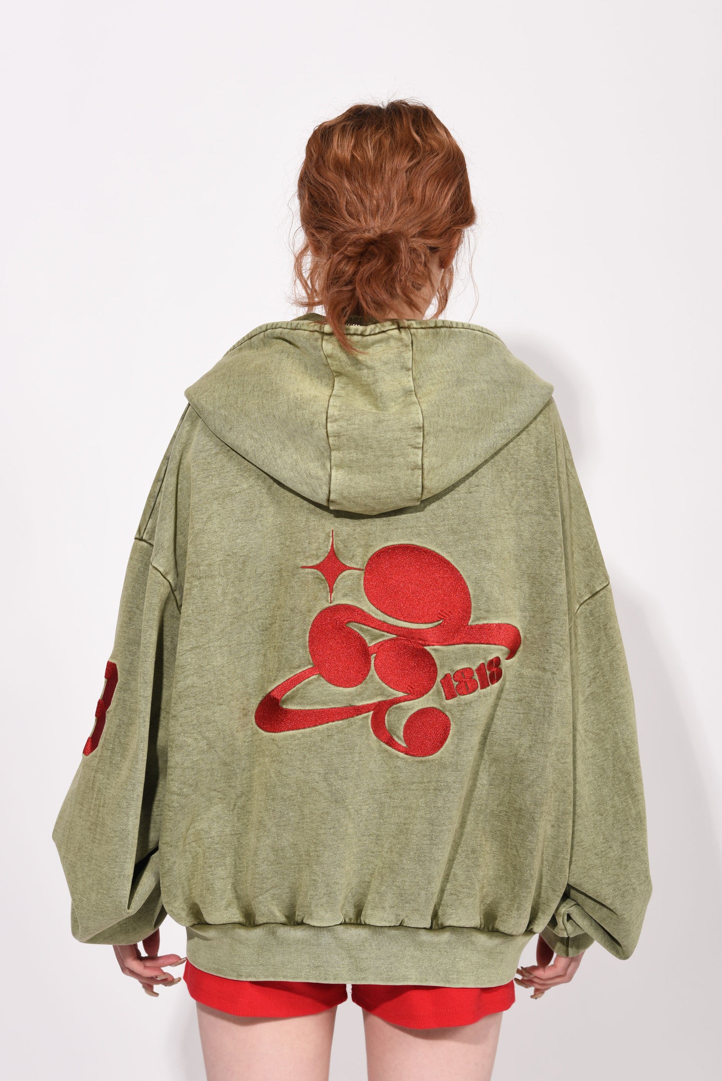 SYMBOL LOGO ZIP HOODIE khaki