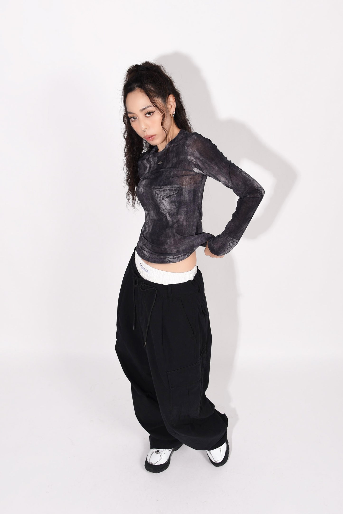 SHEER TOPS black