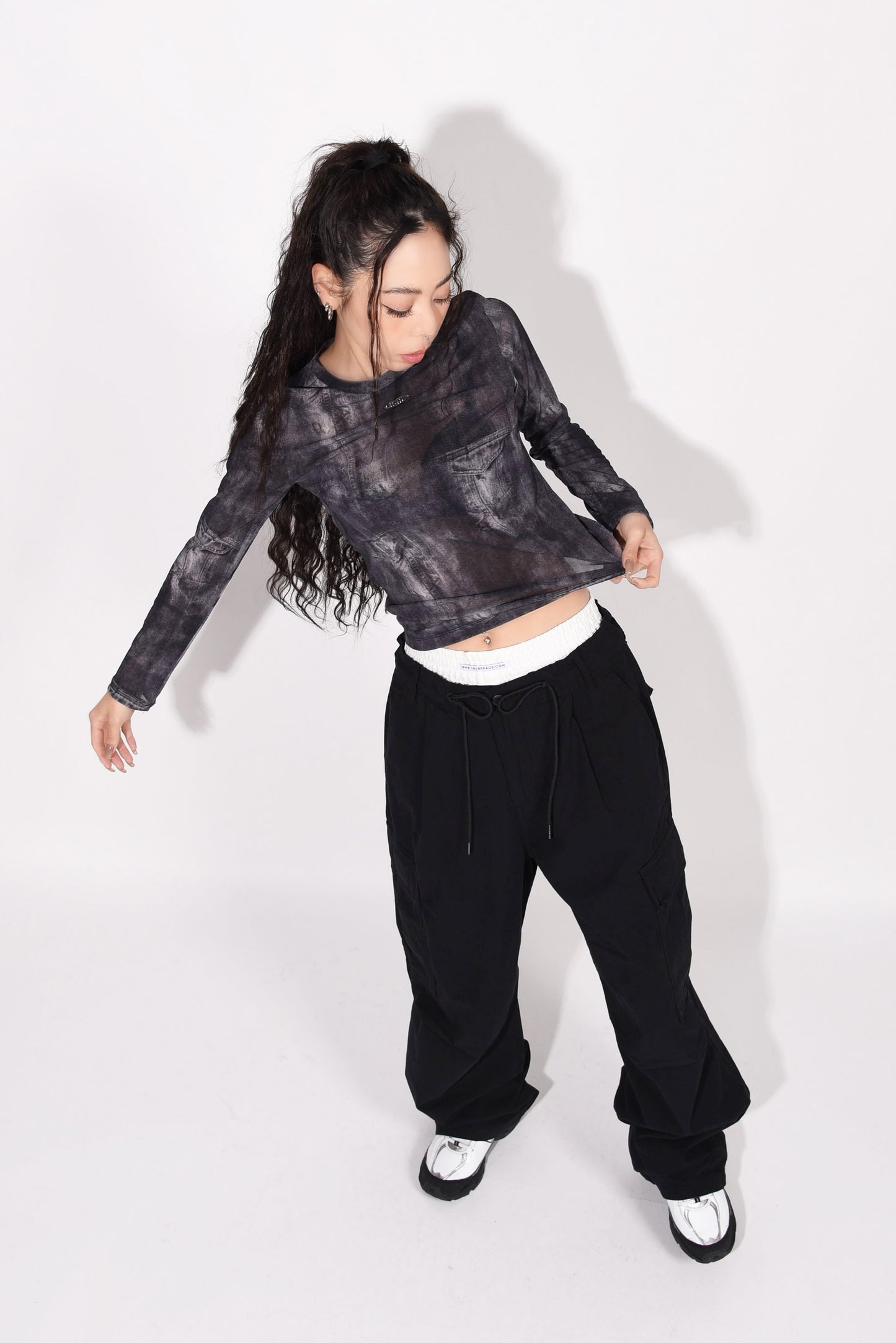 SHEER TOPS black