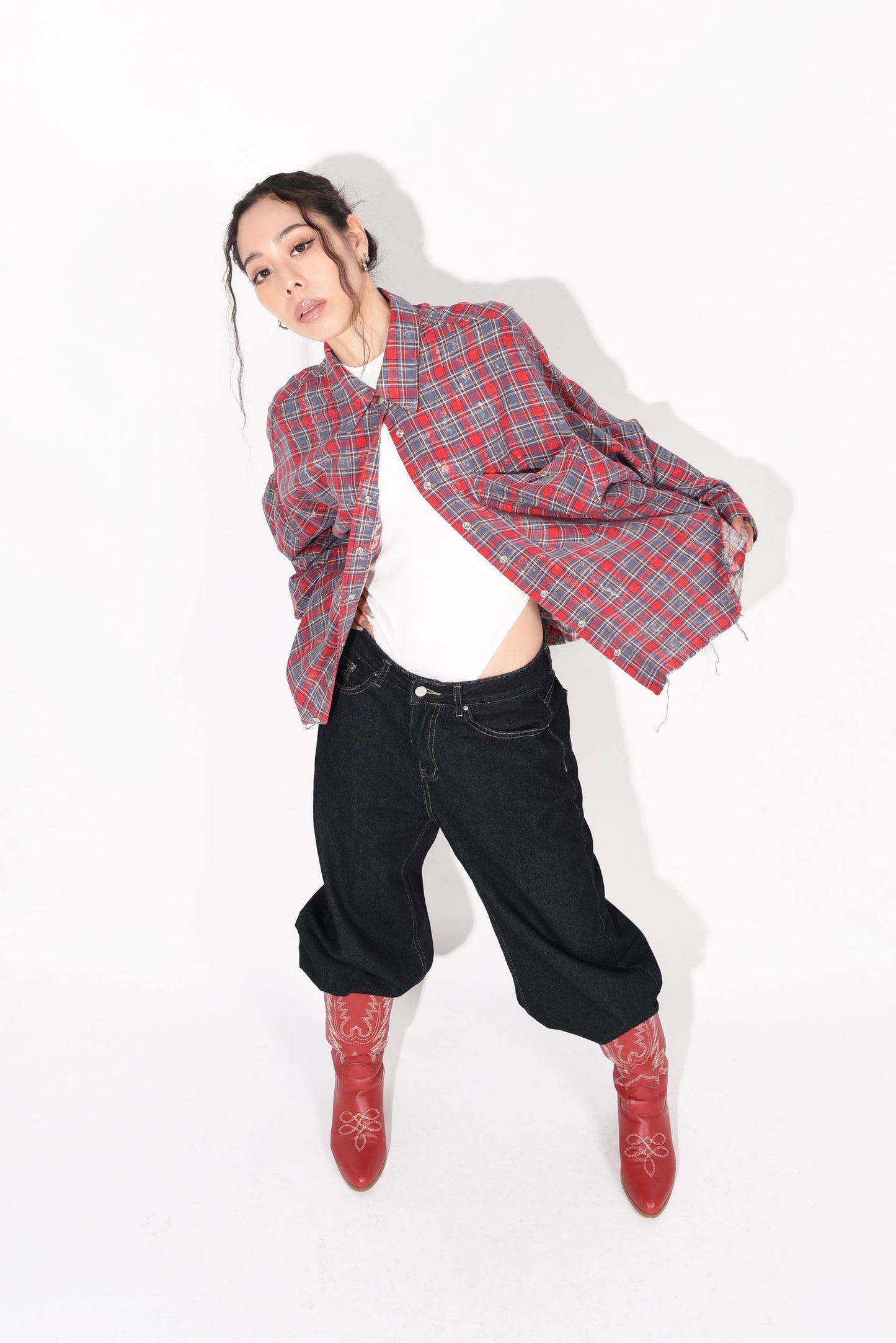 DAMAGE CHECK SHIRT red