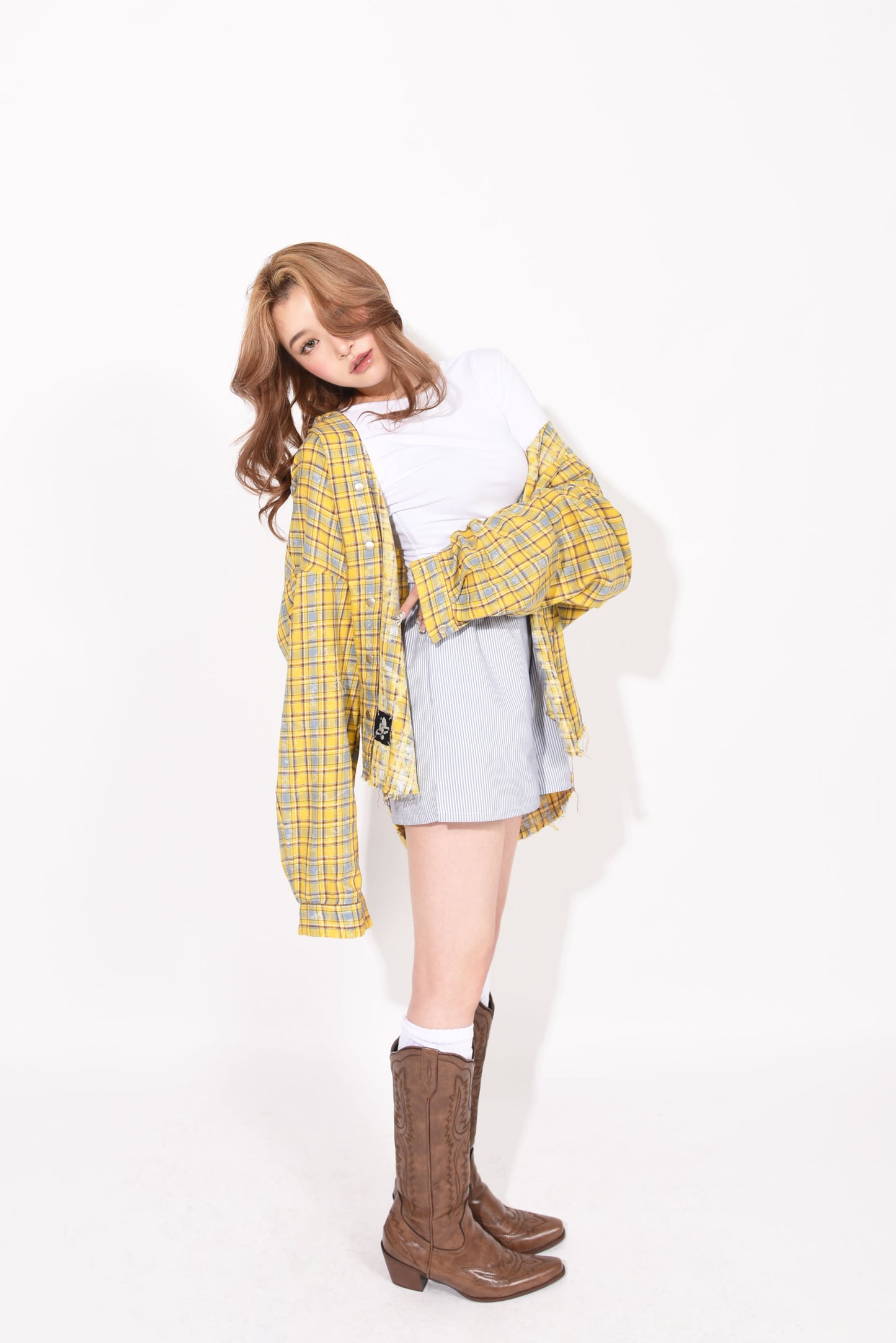 DAMAGE CHECK SHIRT yellow