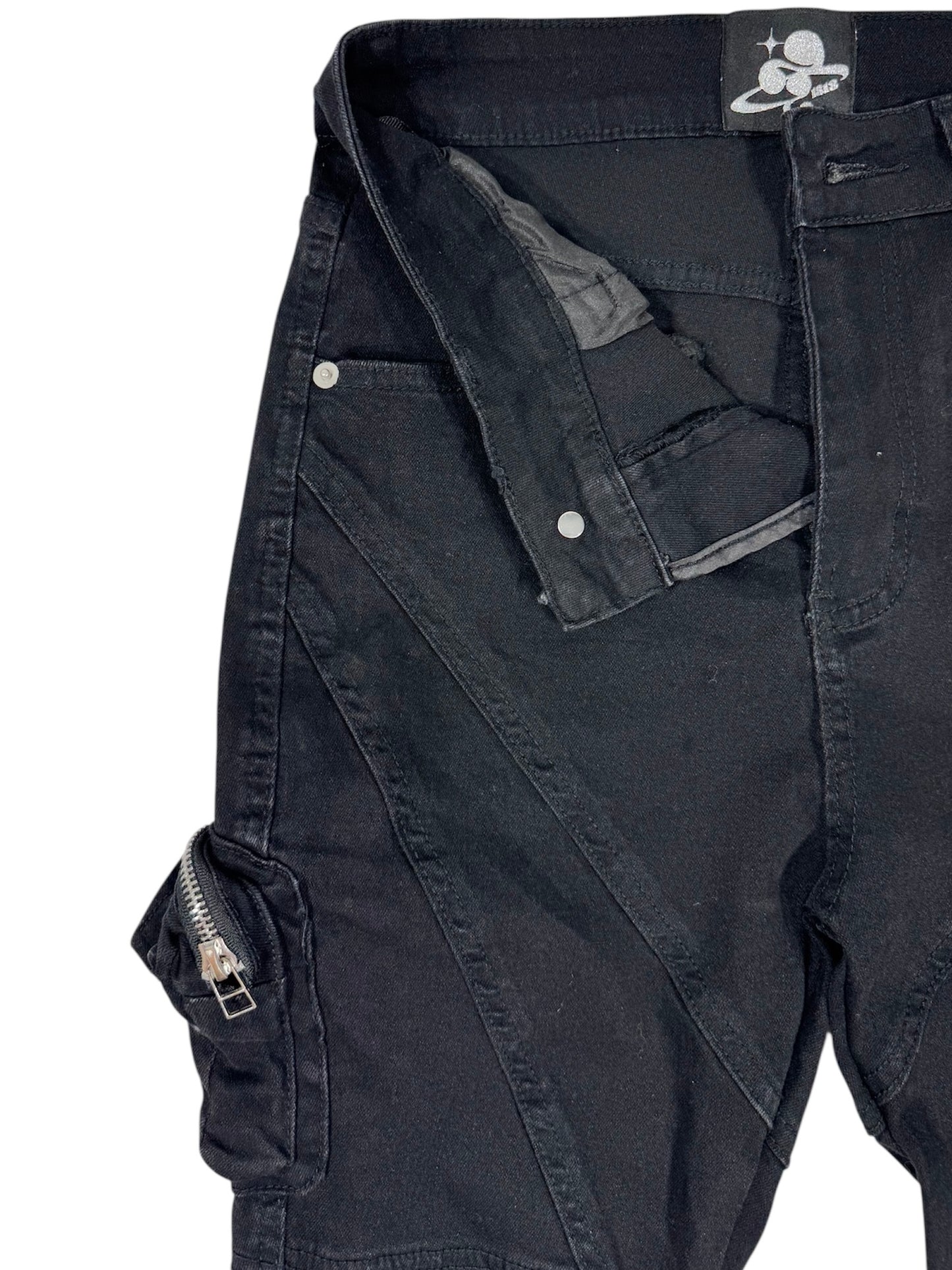 POCKET FLARE DENIM black