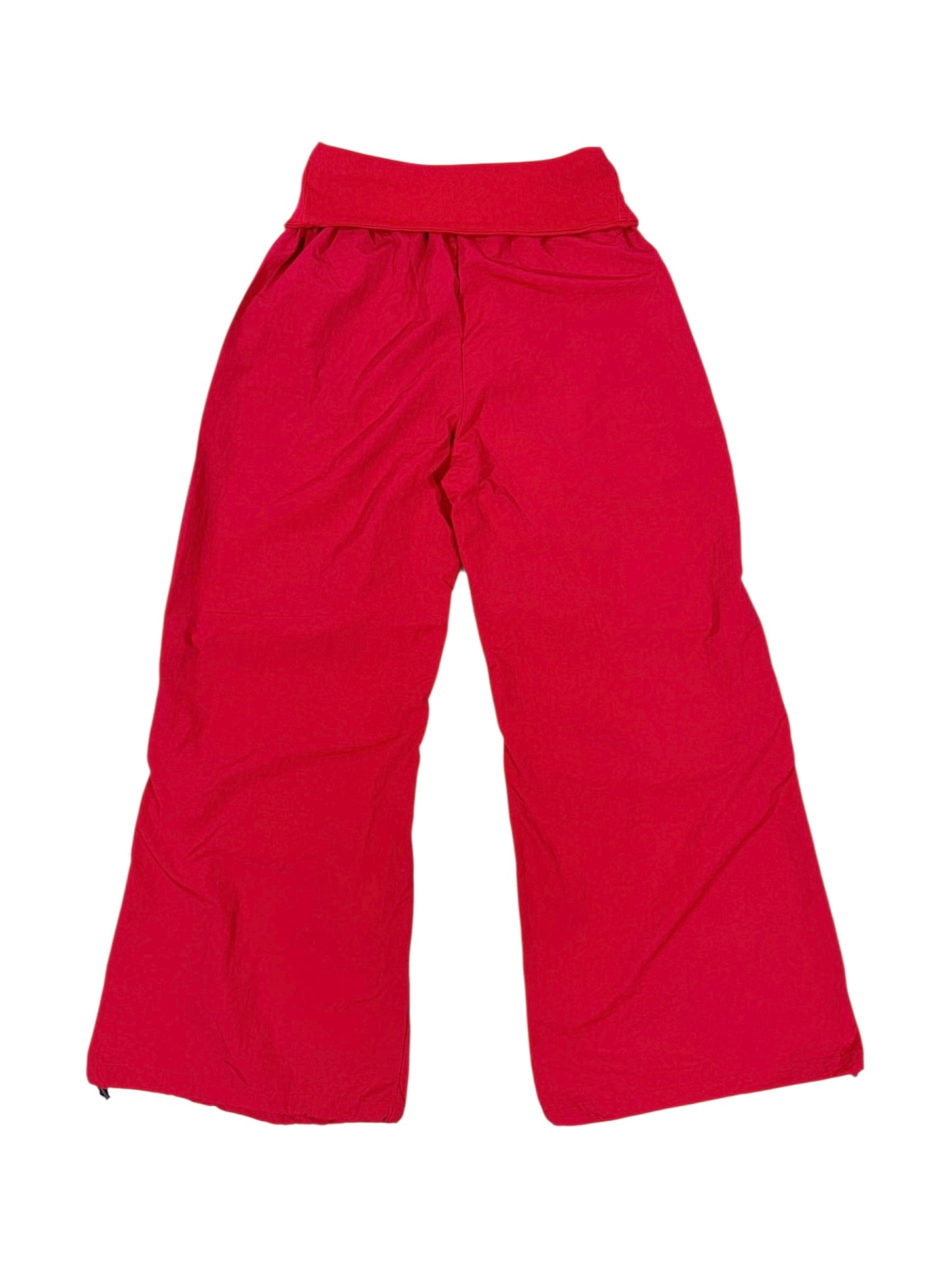 HOOK GATHER NYLON PANTS red