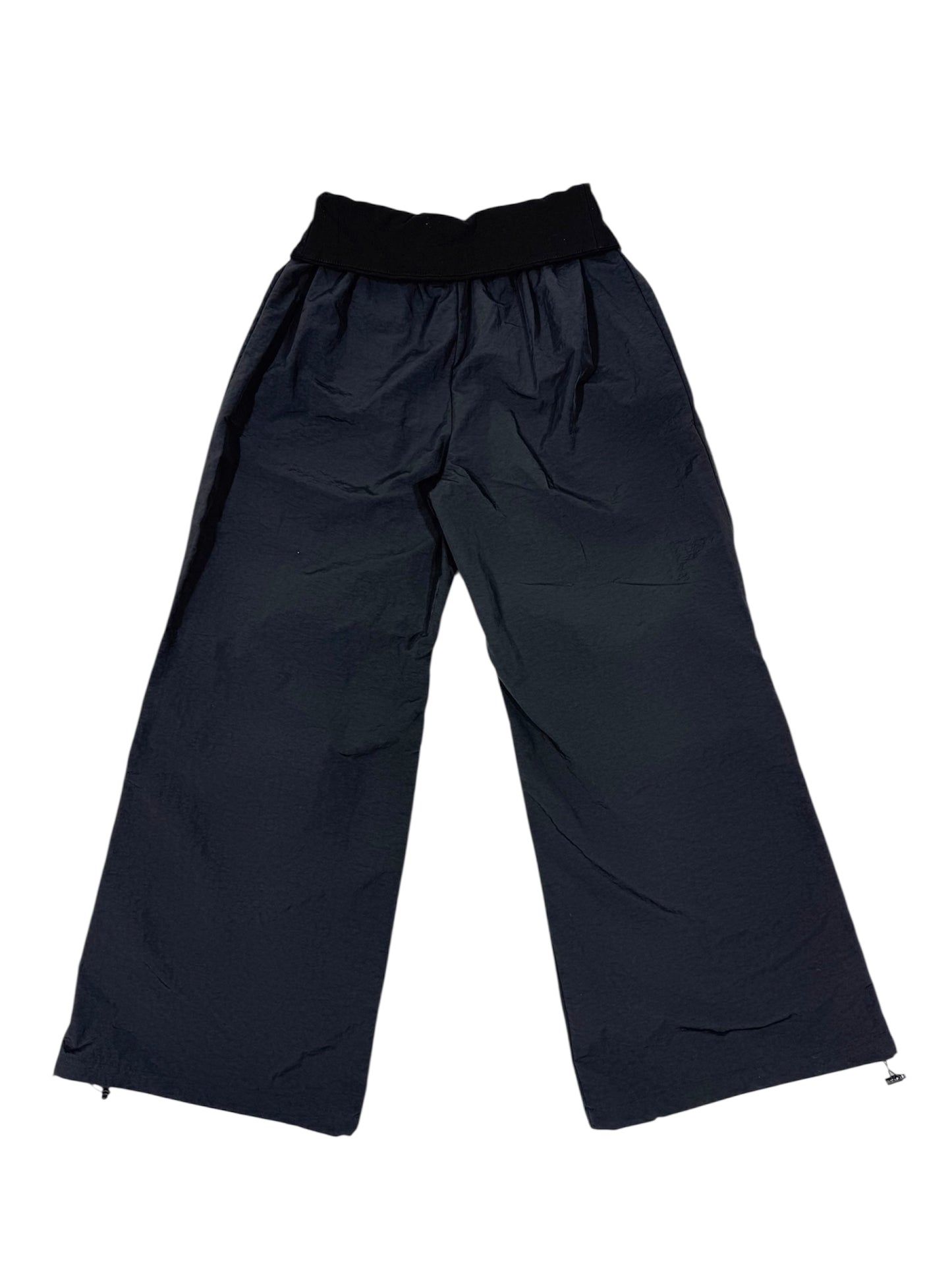 HOOK GATHER NYLON PANTS black