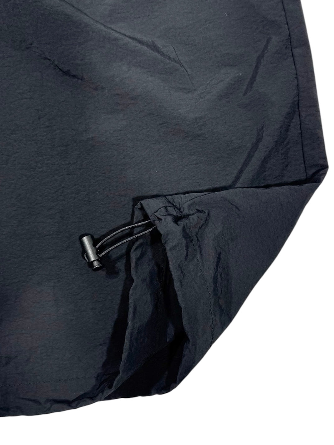 HOOK GATHER NYLON PANTS black