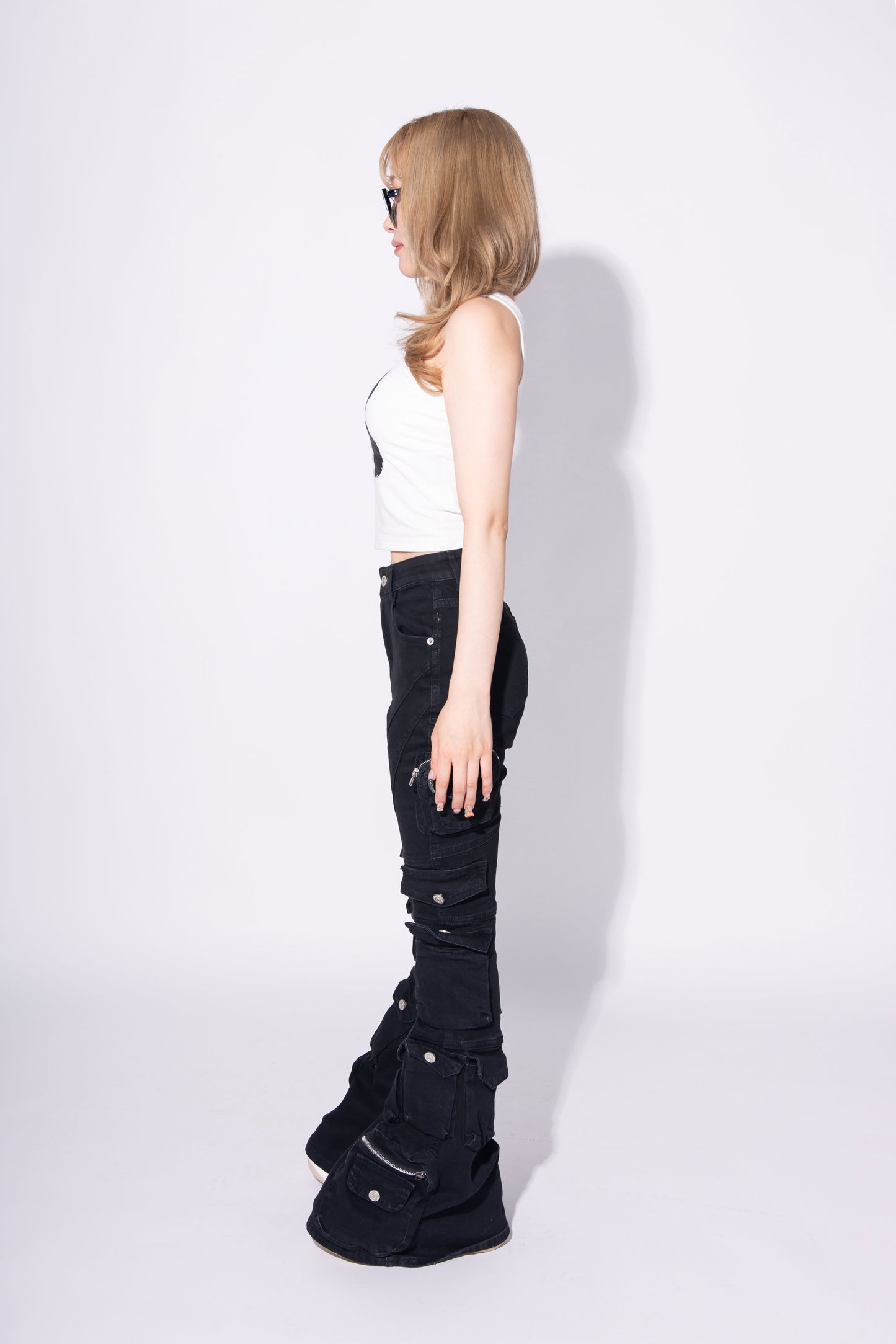 POCKET FLARE DENIM black
