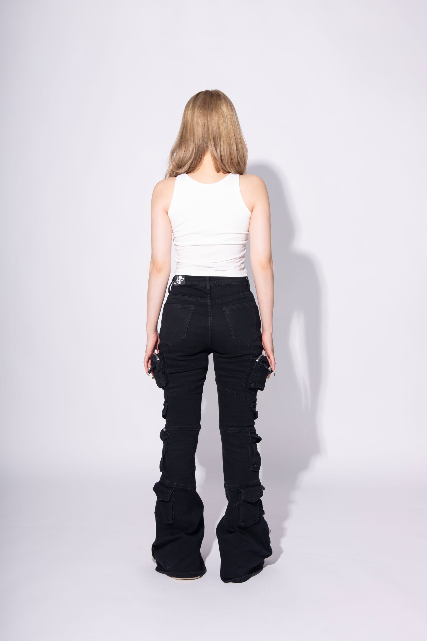 POCKET FLARE DENIM black
