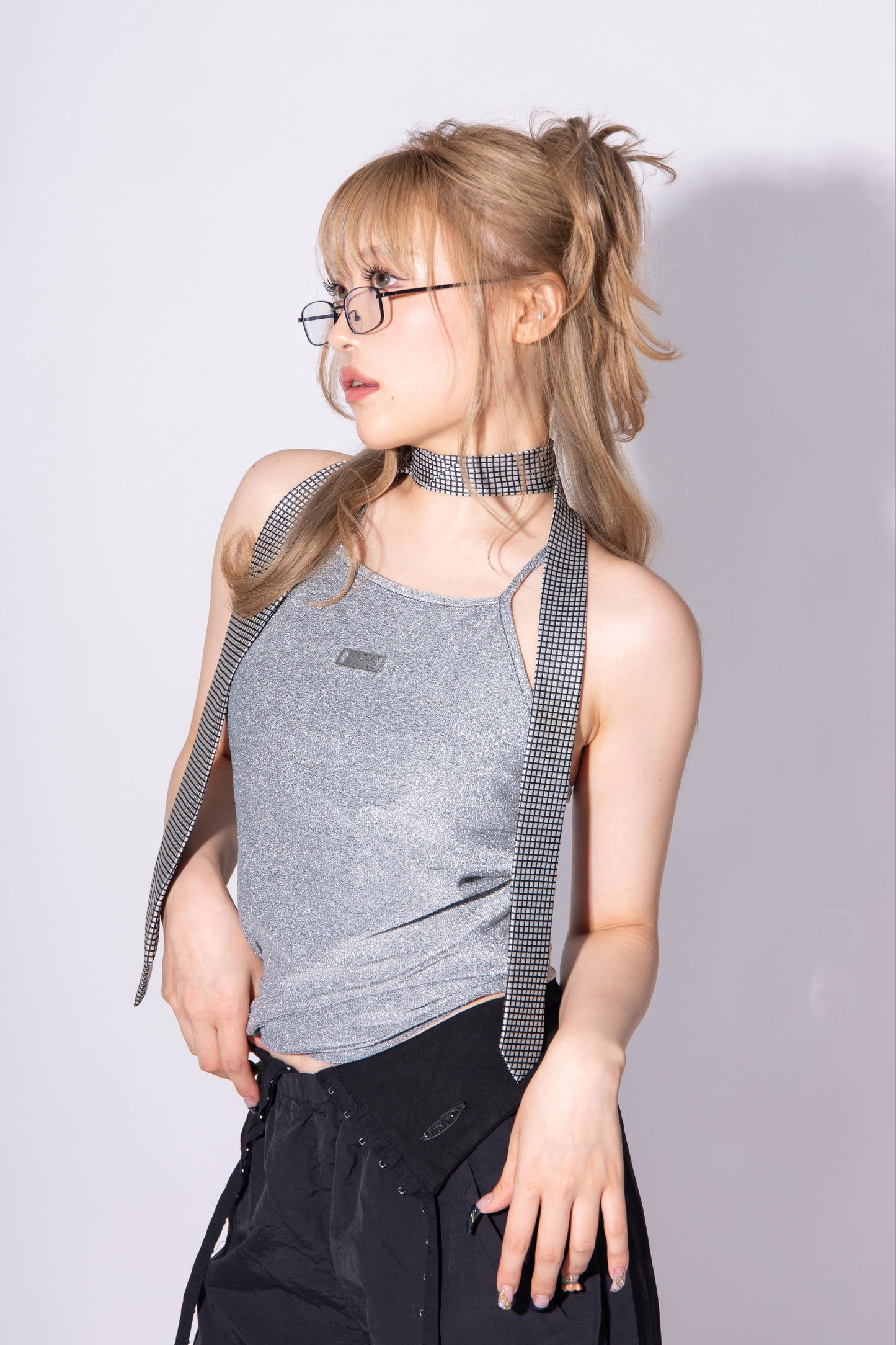 GLITTER CAMI silver