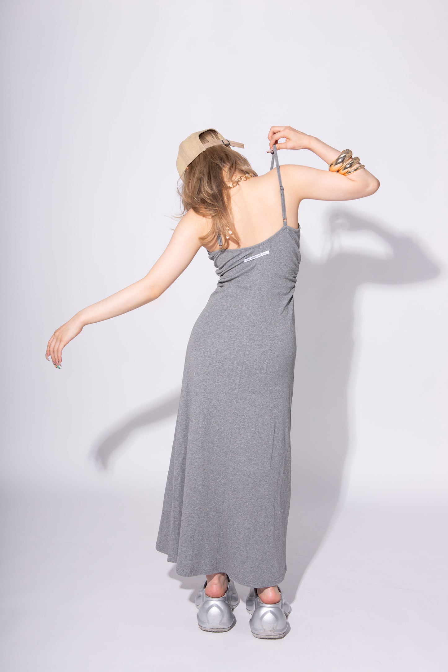 V NECK ONEPIECE gray