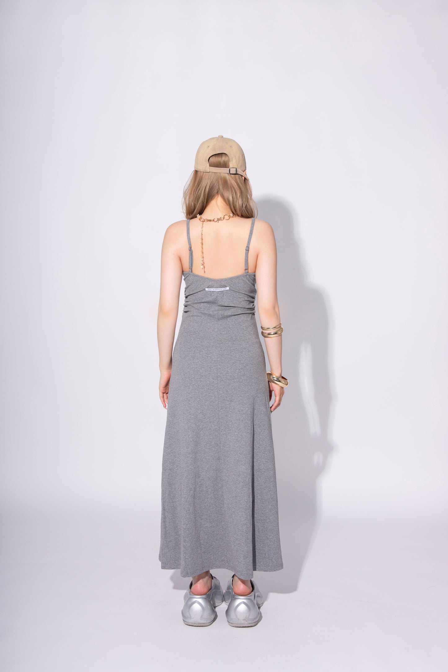 V NECK ONEPIECE gray