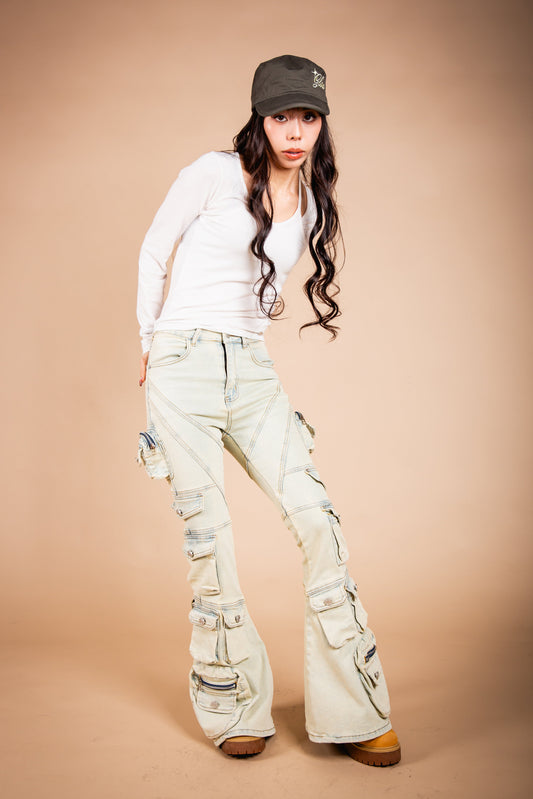 POCKET FLARE DENIM wash