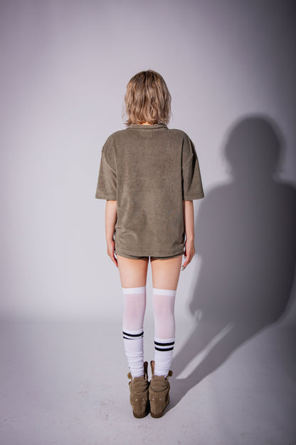 PILE POLO SHIRT khaki