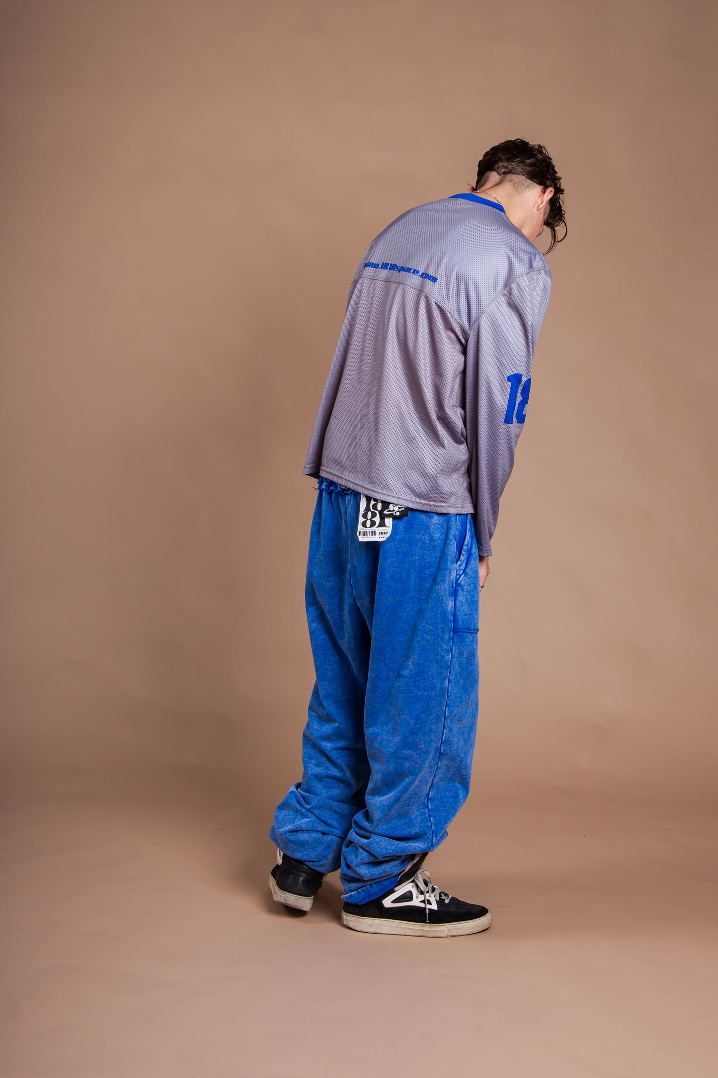 MESH TEAM L/S TEE gray