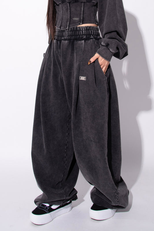 VOLUME SWEAT PANTS black 