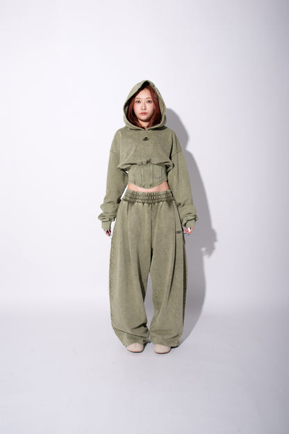 VOLUME SWEAT PANTS khaki