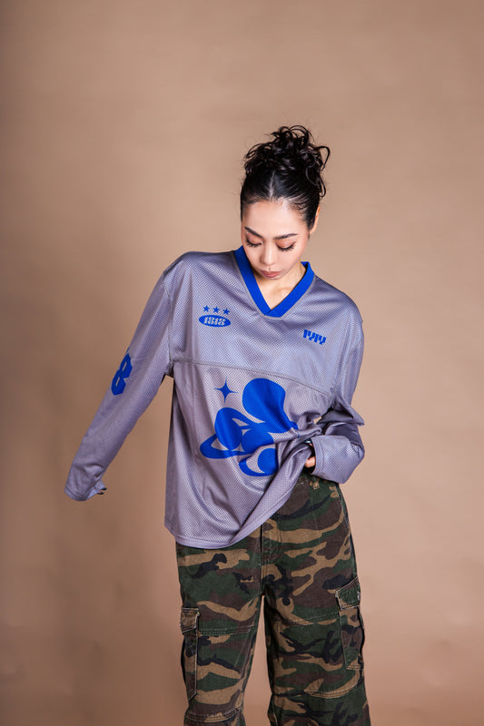 MESH TEAM L/S TEE gray