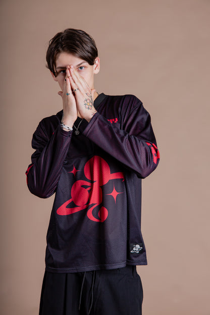 MESH TEAM L/S TEE black