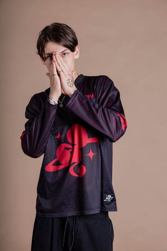 MESH TEAM L/S TEE black