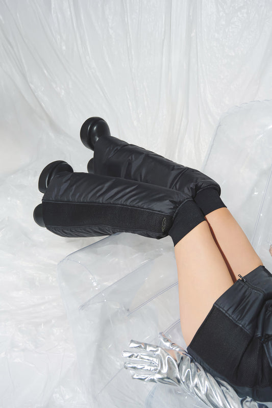 NYLON MESH LEGWARMER black