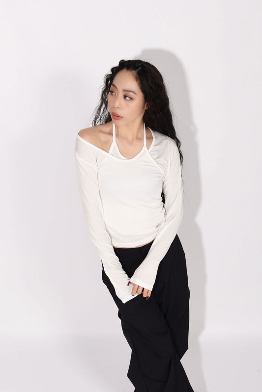 LAYERED CUTSEW white