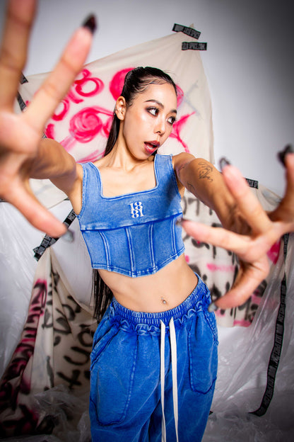 CORSET TANKTOP blue