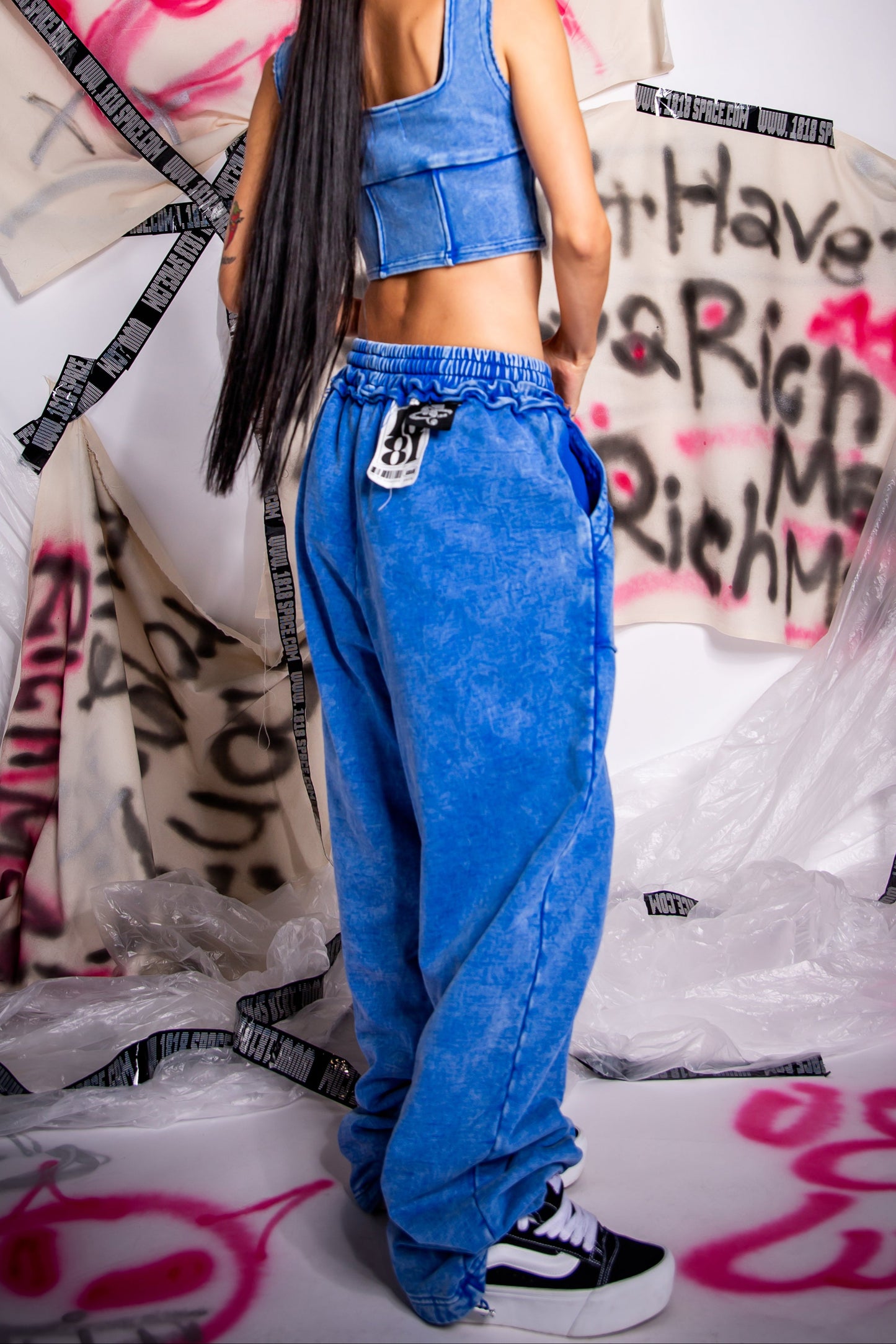 WASHED SWEAT PANTS blue