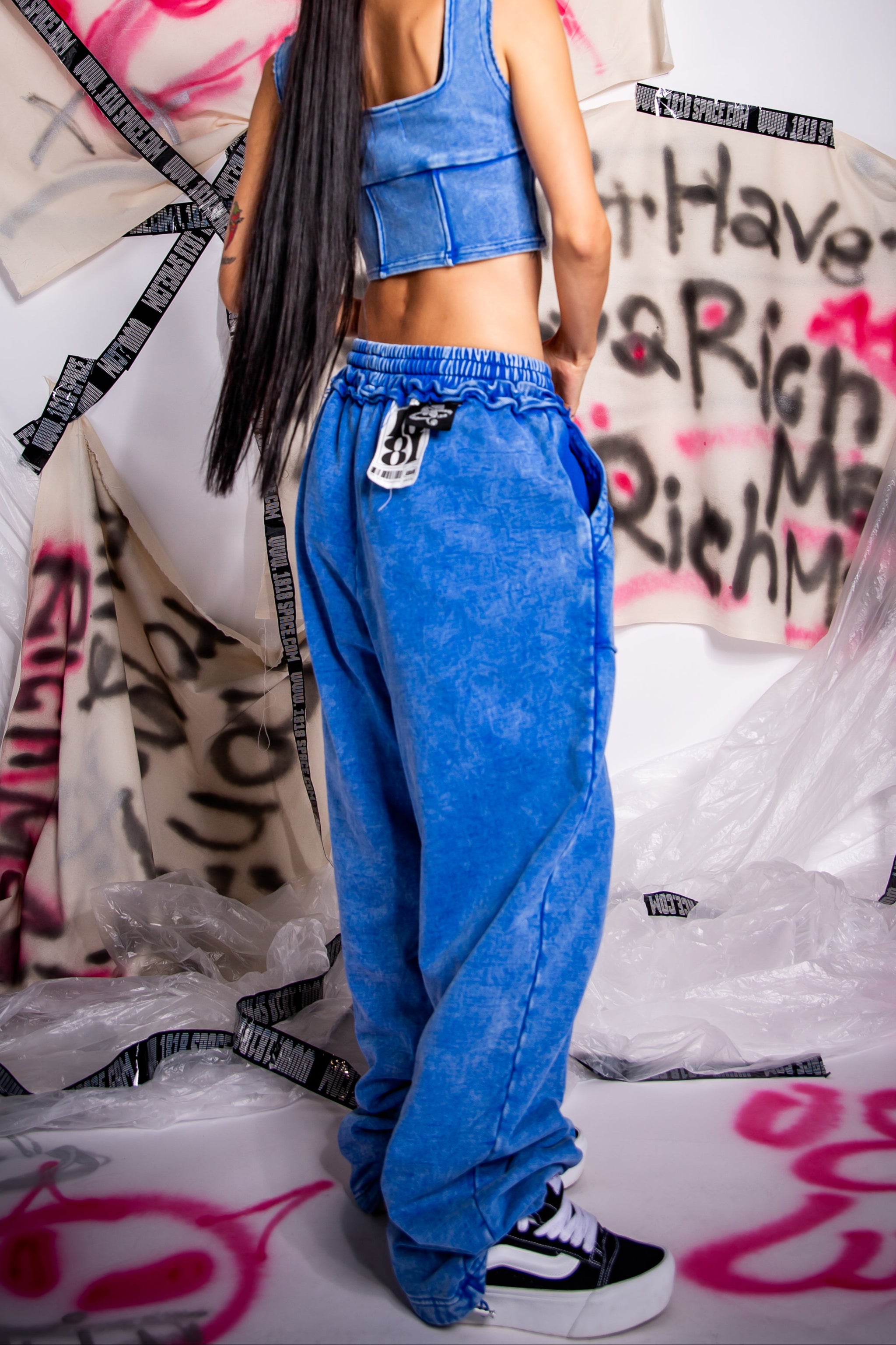 WASHED SWEAT PANTS blue