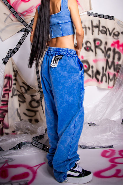 WASHED SWEAT PANTS blue