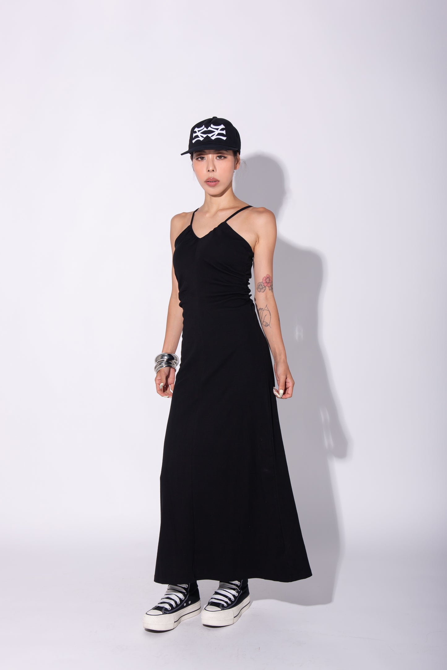 V NECK ONEPIECE black
