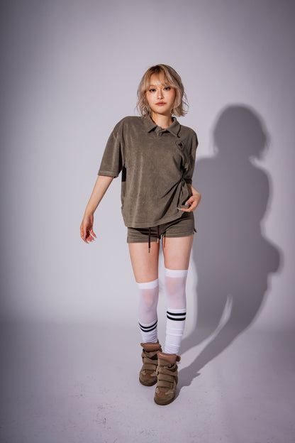 PILE POLO SHIRT khaki