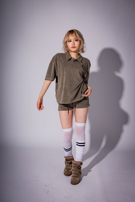 PILE POLO SHIRT khaki