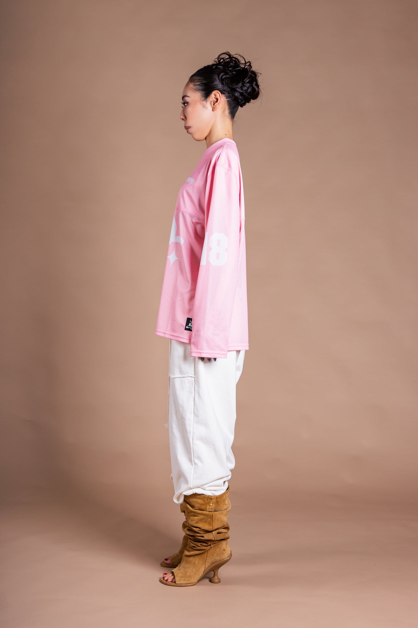 MESH TEAM L/S TEE pink