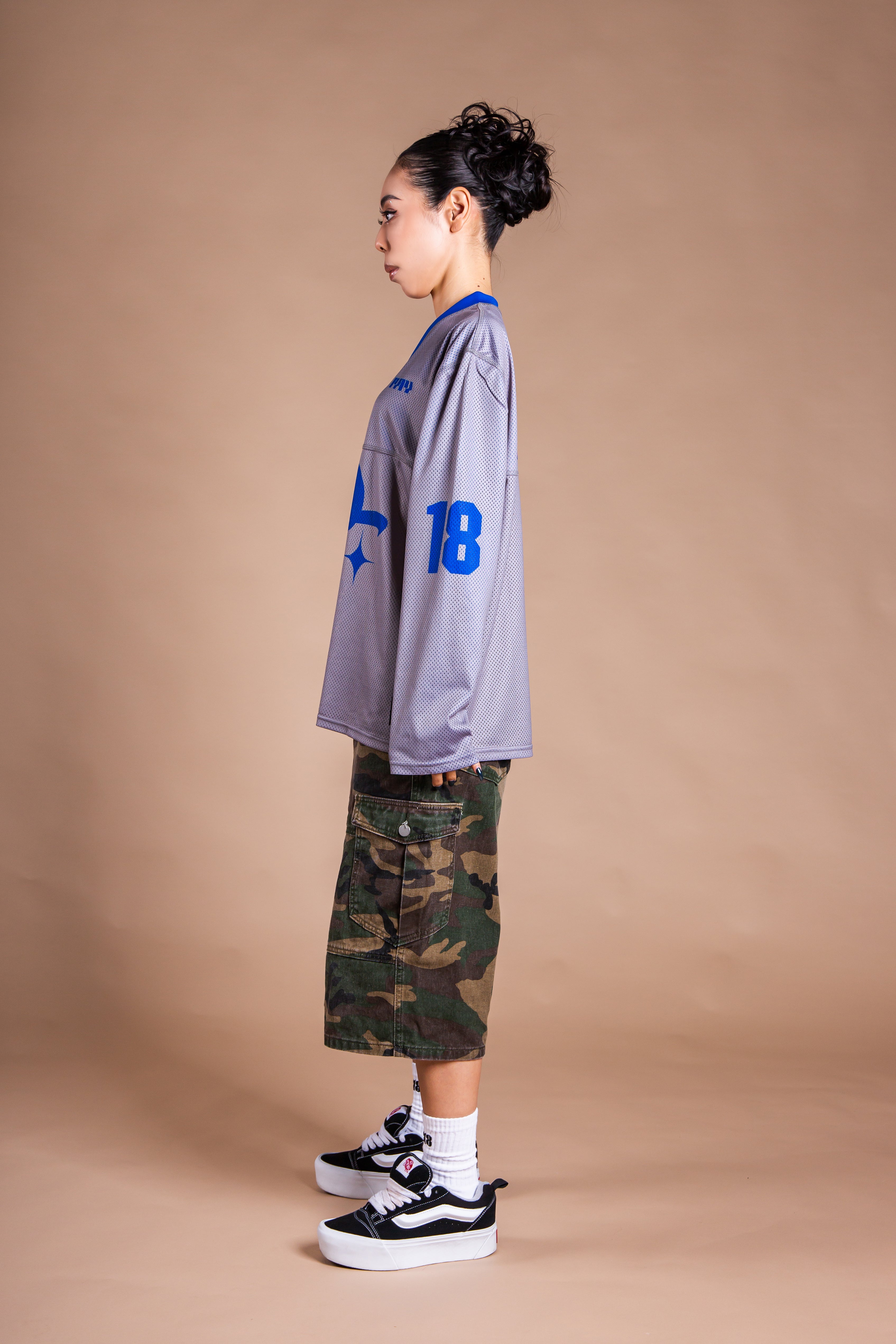 MESH TEAM L/S TEE gray – 1818