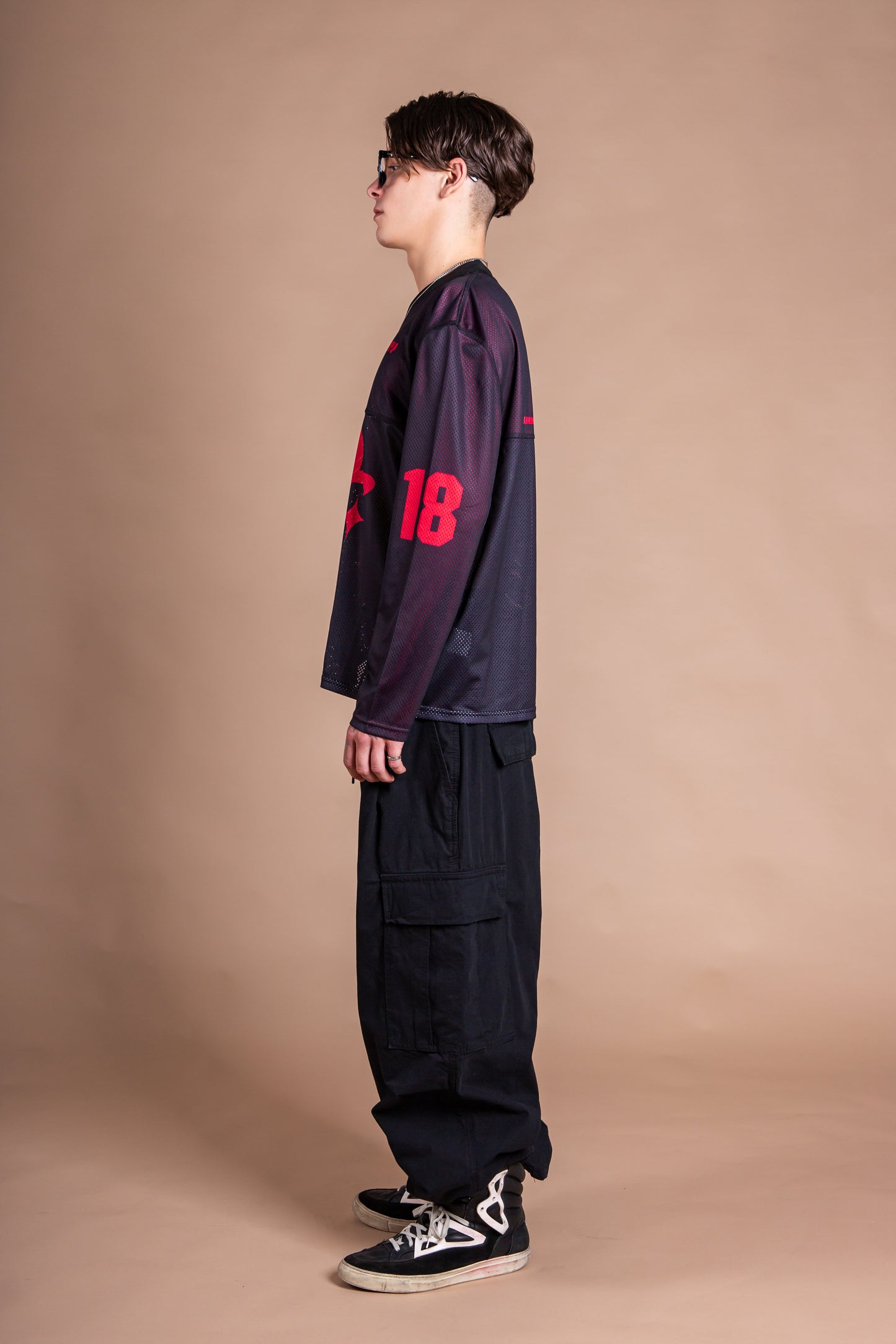 MESH TEAM L/S TEE black