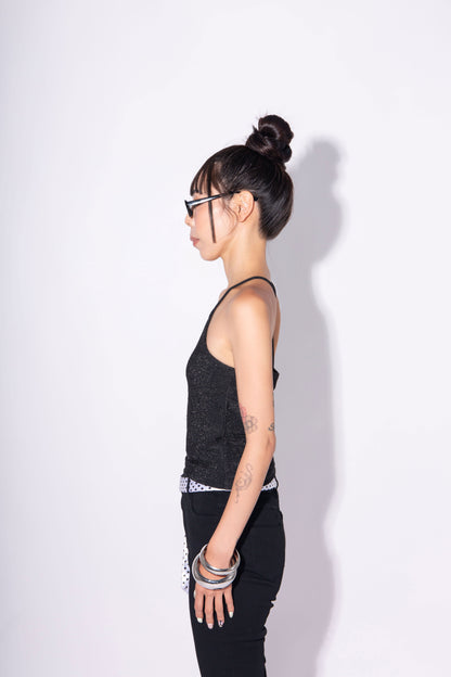 GLITTER CAMI black