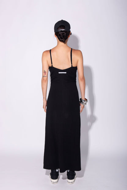 V NECK ONEPIECE black