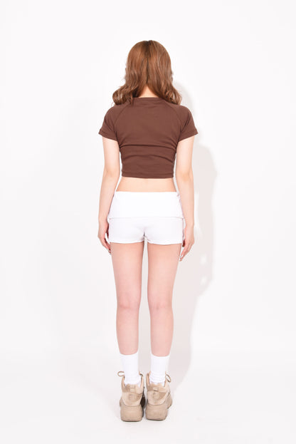 DAMAGE HOT PANTS white