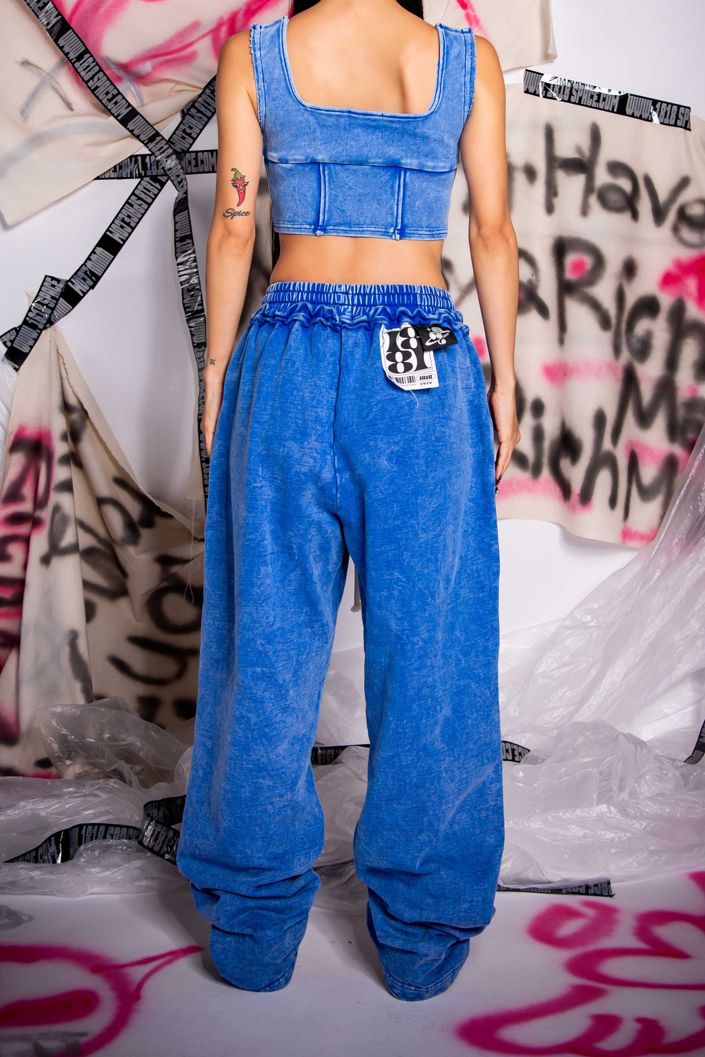 WASHED SWEAT PANTS blue